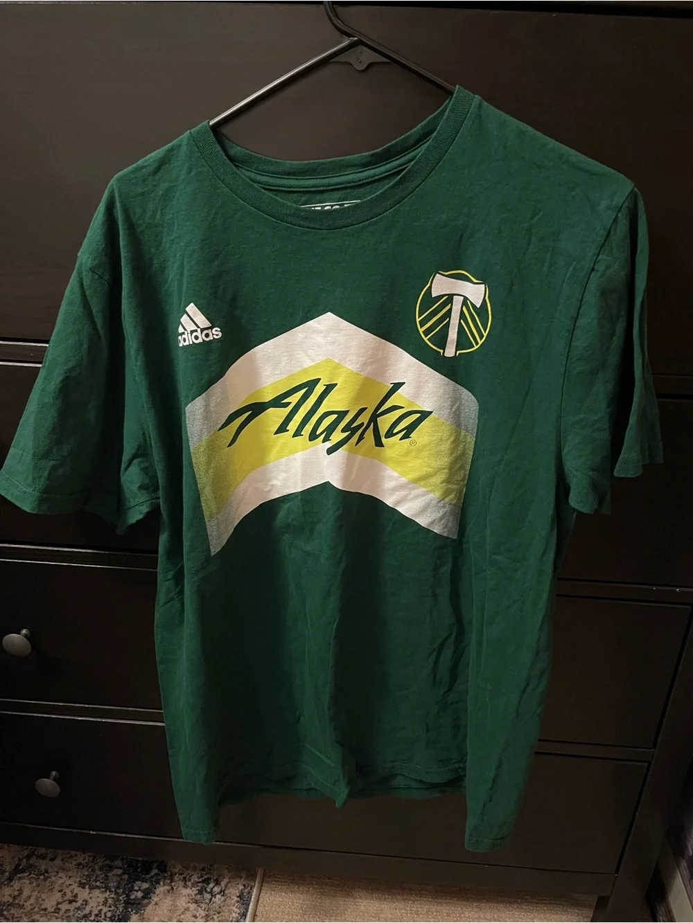 adidas Green Portland Timbers Alaska Airlines Sponsor Diego Valeri Graphic Tee